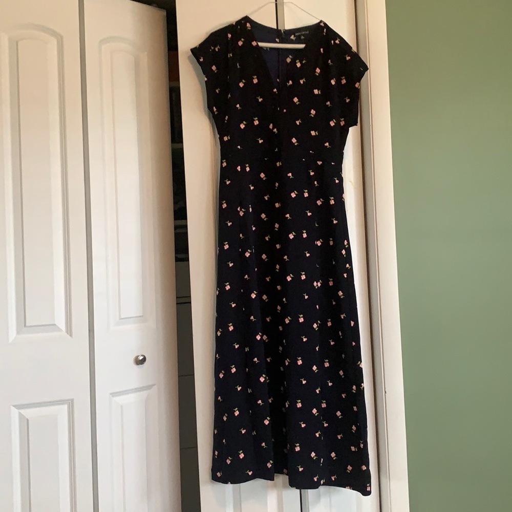 Navy print maxi dress